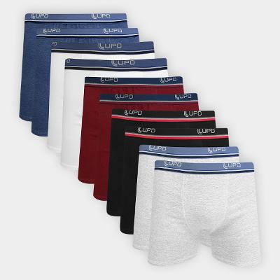 Kit Cueca Boxer Lupo 10 Peças