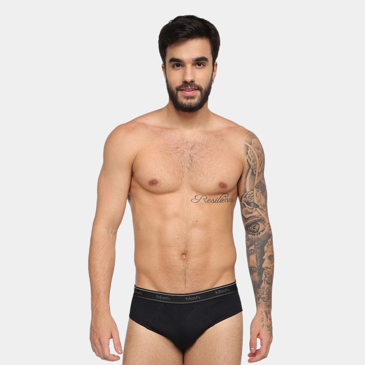 Kit Cueca Slip Mash Cotton Elástico 10 Peças - 4