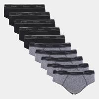 Kit Cueca Slip Mash Cotton Elástico 10 Peças - 1