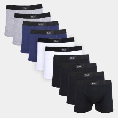 Kit Cuecas Boxer Polo London Club 10 Peças