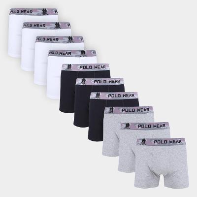 Kit Cueca Boxer Polo Wear 10 Peças