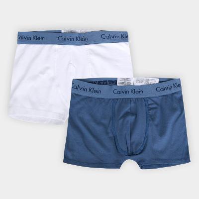 Kit Cueca Juvenil Calvin Klein Trunk Algodão c/ 2 Peças