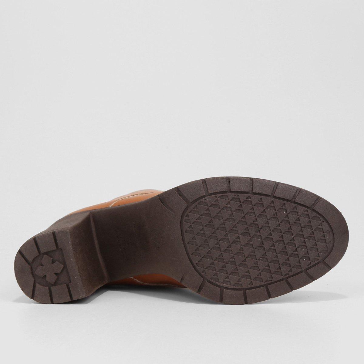 Bota Coturno Cano Curto Via Uno Salto Bloco Tratorado Feminina - 6