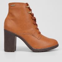 Bota Coturno Cano Curto Via Uno Salto Bloco Tratorado Feminina - 1