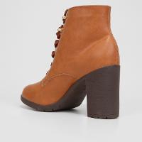 Bota Coturno Cano Curto Via Uno Salto Bloco Tratorado Feminina - 5