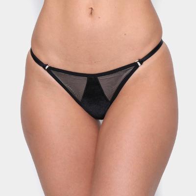 Calcinha String Calvin Klein Veludo Tule