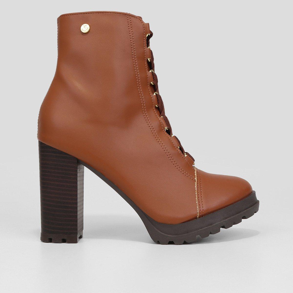 Bota Coturno Cano Médio Via Uno Salto Grosso Tratorada Feminina - 1