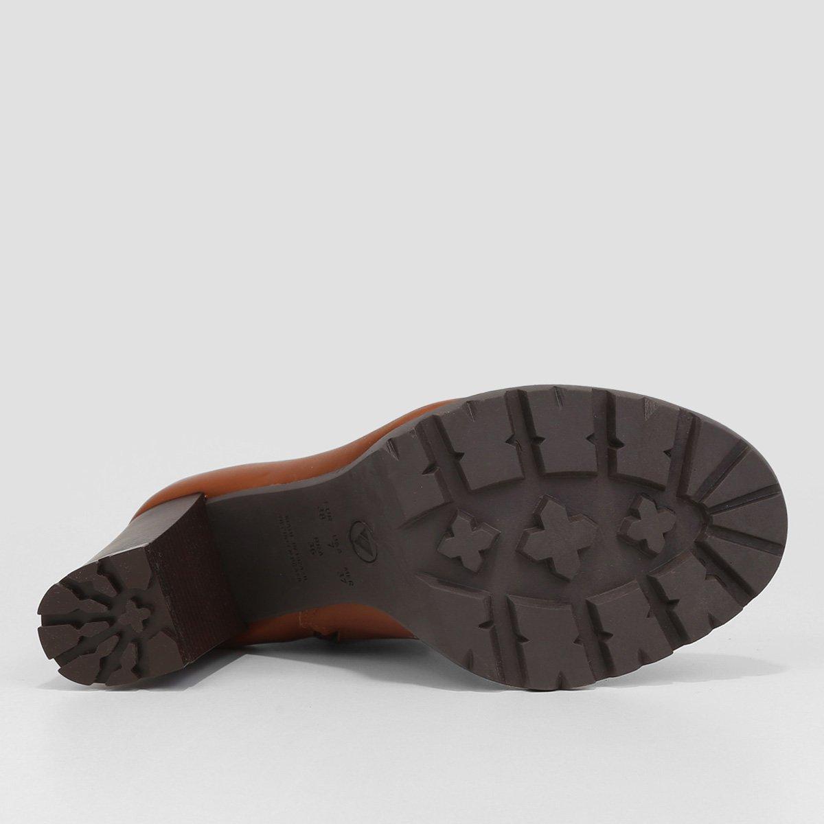 Bota Coturno Cano Médio Via Uno Salto Grosso Tratorada Feminina - 7