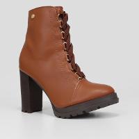 Bota Coturno Cano Médio Via Uno Salto Grosso Tratorada Feminina - 3