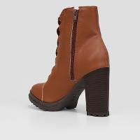 Bota Coturno Cano Médio Via Uno Salto Grosso Tratorada Feminina