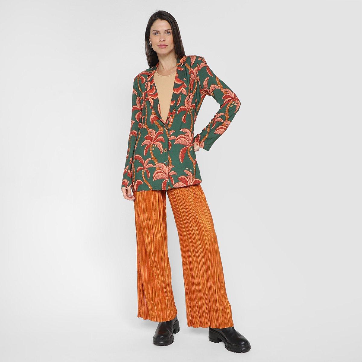 Calça Flare Farm Plissada Feminina - 2