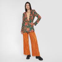 Calça Flare Farm Plissada Feminina - 2