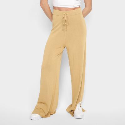 Calça Pantalona Dzarm Fenda Feminina