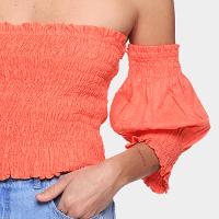 Blusa Cropped Loved Lastex Manga 3/4 Feminina - 3