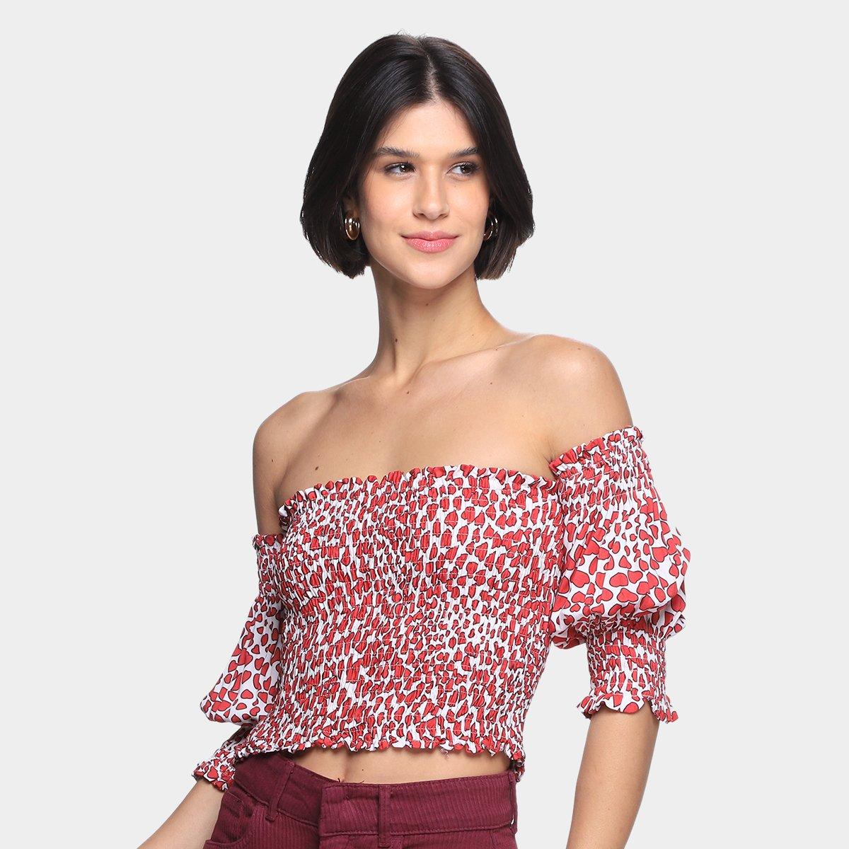 Blusa Ciganinha Loved Manga 3/4 Feminina - 1