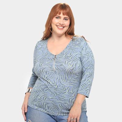 Blusa Habana Plus Size Estampada Feminina