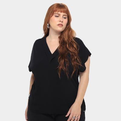 Blusa Maelle Plus Size Gola V Feminina