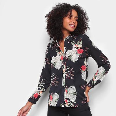 Camisa Yilang Estampada Manga Longa Feminina