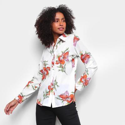 Camisa Yilang Estampada Manga Longa Feminina