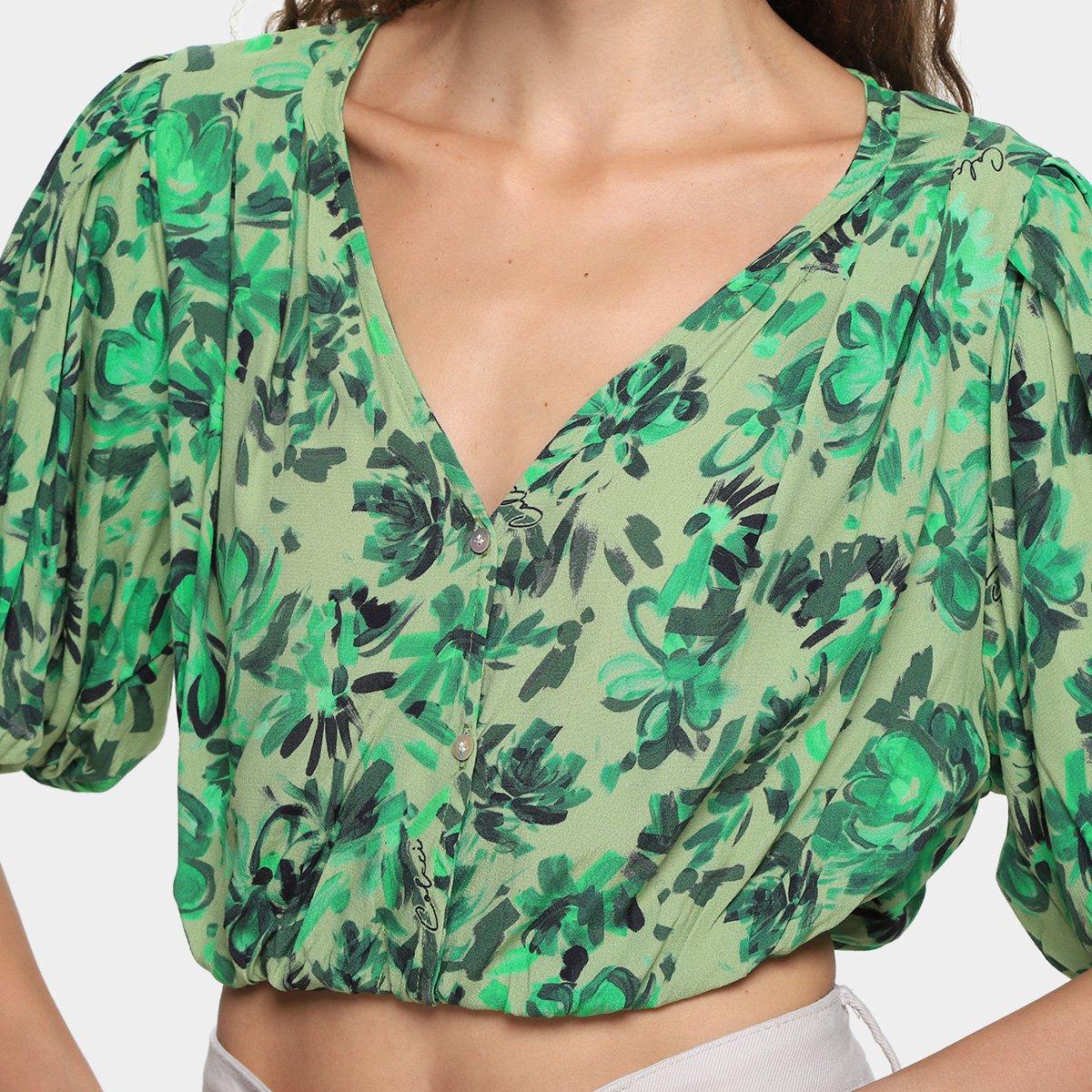 Blusa Colcci Cropped Manga Bufante Feminina - 3