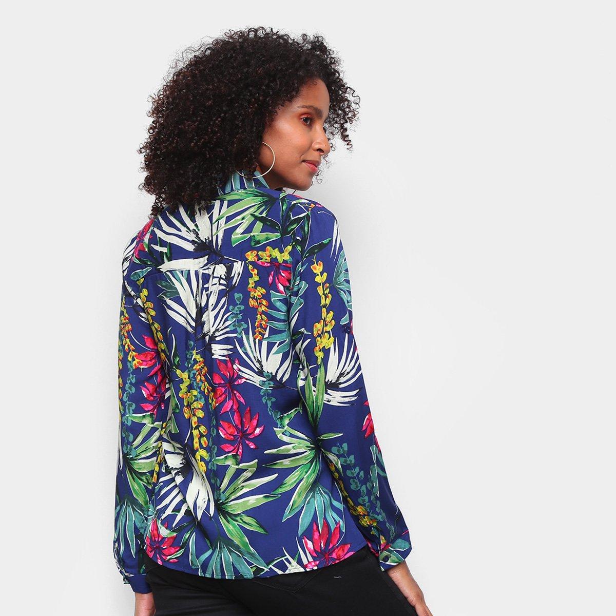 Camisa Manga Longa Yilang Floral Feminina - 2