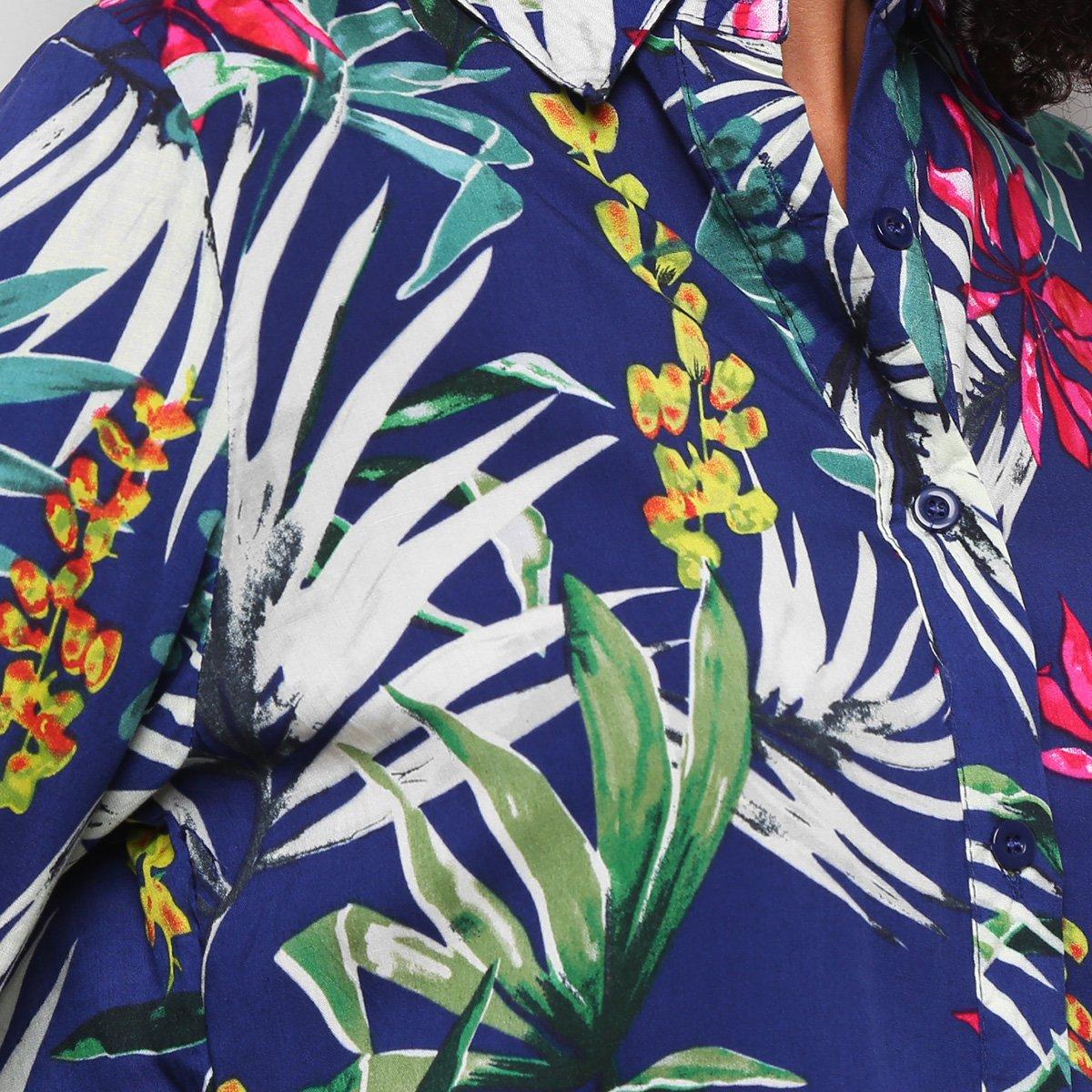 Camisa Manga Longa Yilang Floral Feminina - 3