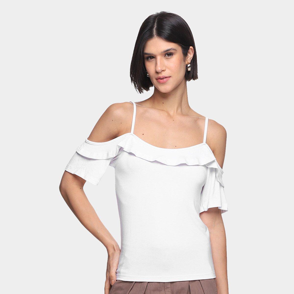Blusa Volare Alcinhas Ombro a Ombro Babado - 1