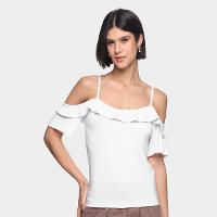 Blusa Volare Alcinhas Ombro a Ombro Babado - 1