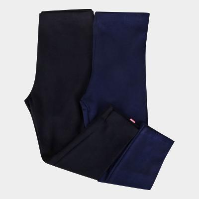 Kit Calça Legging Infantil Kely & Kety Básica Menina - 2 Peças