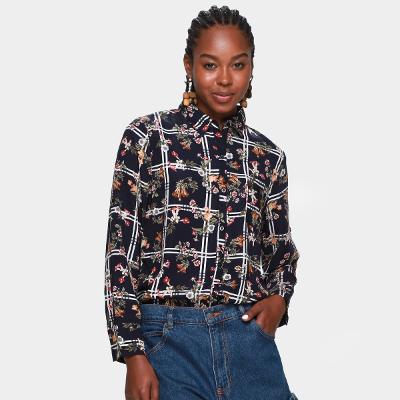 Camisa MS Fashion Estampada Manga Longa Feminina