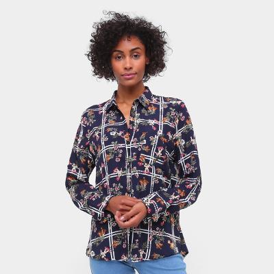 Camisa MS Fashion Estampada Manga Longa Feminina