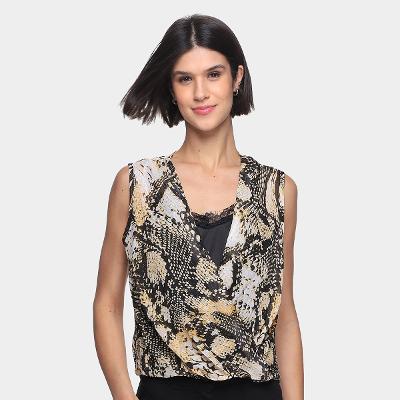 Blusa Eagle Rock Animal Print Snake Feminina