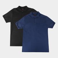 Kit 2 Camisas Polo Básicos Lisa Masculina - 1