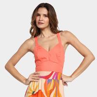 Blusa Cropped Mercatto Amarração Costas Feminina - 1