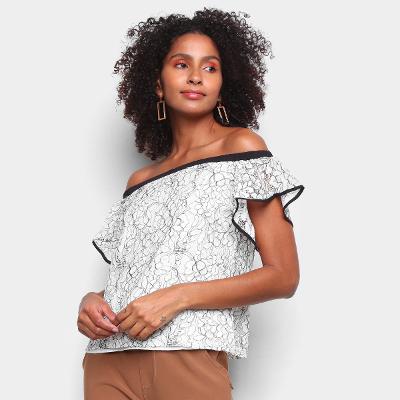 Blusa Angel City Floral Renda Feminina