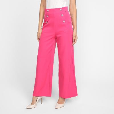 Calça Pantalona Eagle Rock Alfaiataria Cintura Alta Feminina