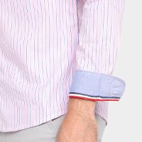 Camisa Manga Longa Pacific Blue Listrada Masculina - 3