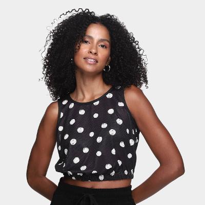 Blusa Mercatto Hit Cropped Poá Feminina