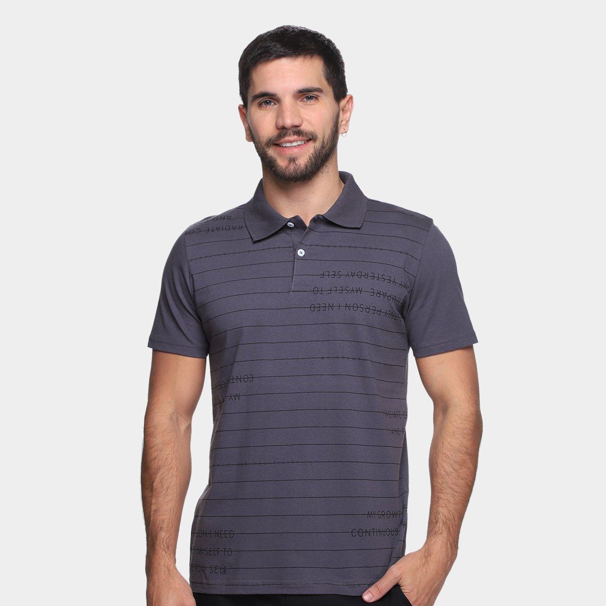 Camisa Polo Ultimato Listras Lettering Masculina - 1