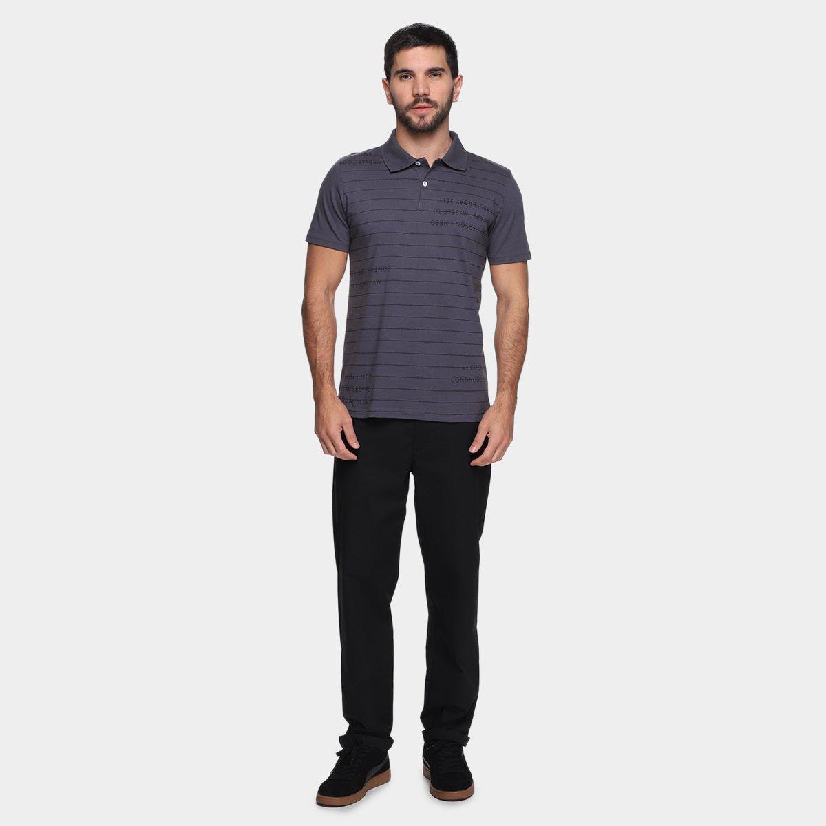 Camisa Polo Ultimato Listras Lettering Masculina - 4