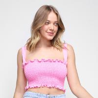 Blusa My Favorite Thing s Cropped Lastex Alças Feminina - 1