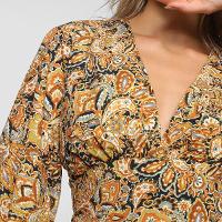 Blusa All Is Love Paisley Cropped Decote V Feminina - 3