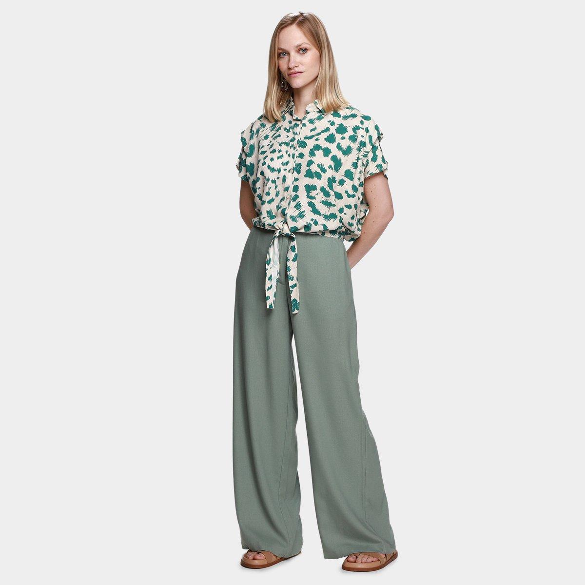 Camisa Manga Curta All is Love Nó Onça Pincelada Feminina - 4