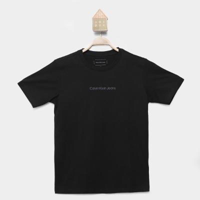 Camiseta Infantil Calvin Klein Logo Centralizado Menino