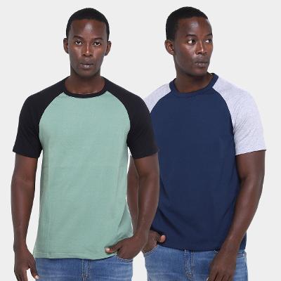 Kit Camiseta Básicos Raglan  2 Peças Masculina