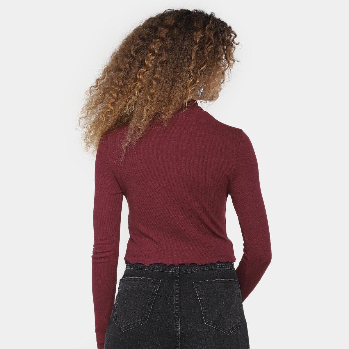 Camiseta Cropped Hering Manga Longa Feminina - 2