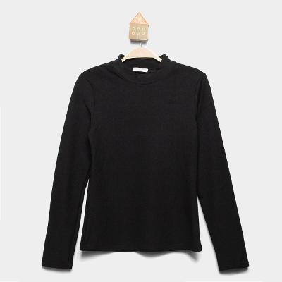 Camiseta Térmica Infantil Pix Love Manga Longa Gola Alta Menina