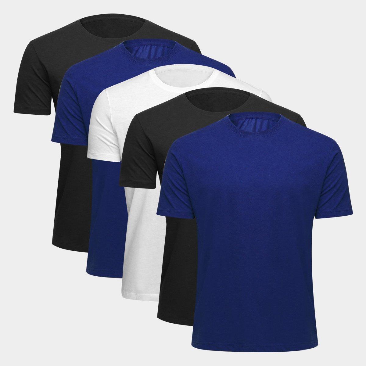Kit Camiseta Básica Masculina c/ 5 Peças - 1