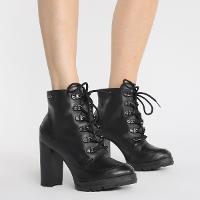 Bota Coturno Via Uno Couro Salto Alto Feminina - 2