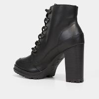 Bota Coturno Via Uno Couro Salto Alto Feminina - 5